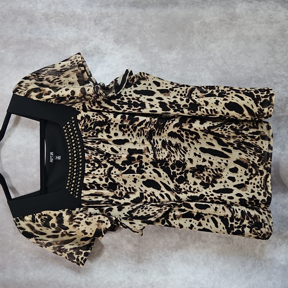 Apt. 9 Plus Size Animal Print Layered Blouse Size 2X - Picture 13 of 13